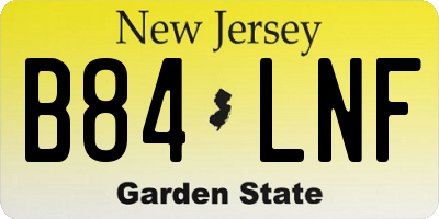 NJ license plate B84LNF