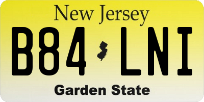 NJ license plate B84LNI