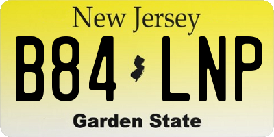 NJ license plate B84LNP