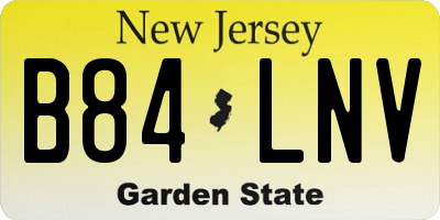 NJ license plate B84LNV