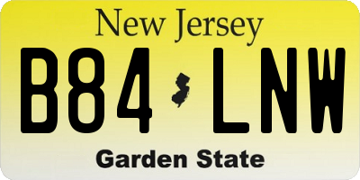 NJ license plate B84LNW