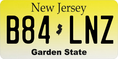 NJ license plate B84LNZ
