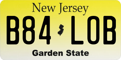 NJ license plate B84LOB