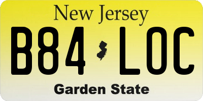 NJ license plate B84LOC