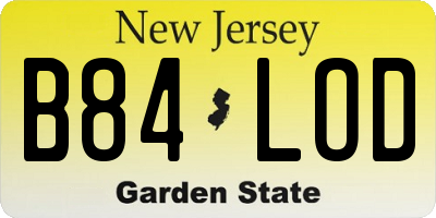 NJ license plate B84LOD