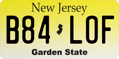NJ license plate B84LOF