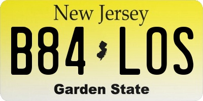 NJ license plate B84LOS