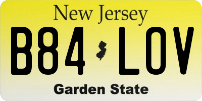 NJ license plate B84LOV