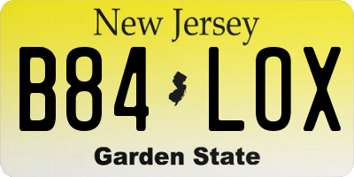 NJ license plate B84LOX