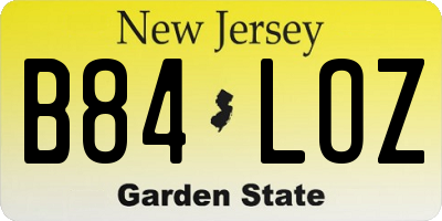 NJ license plate B84LOZ