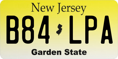 NJ license plate B84LPA