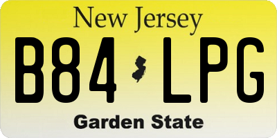 NJ license plate B84LPG