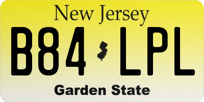NJ license plate B84LPL