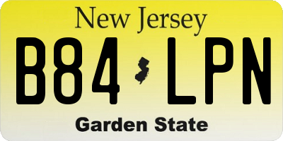 NJ license plate B84LPN