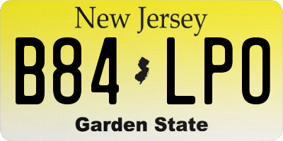 NJ license plate B84LPO