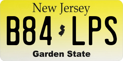 NJ license plate B84LPS
