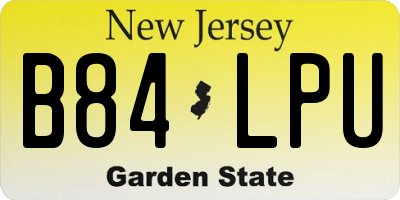 NJ license plate B84LPU