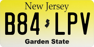 NJ license plate B84LPV