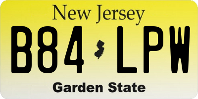 NJ license plate B84LPW