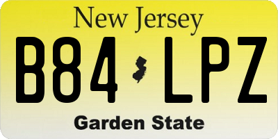 NJ license plate B84LPZ