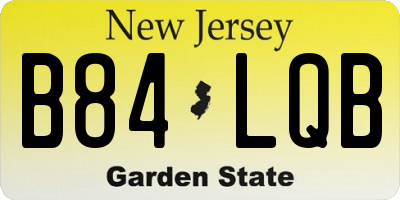 NJ license plate B84LQB
