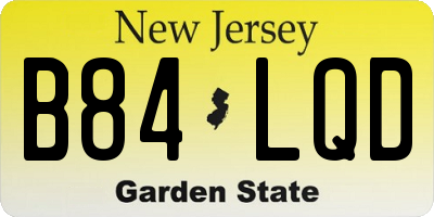 NJ license plate B84LQD