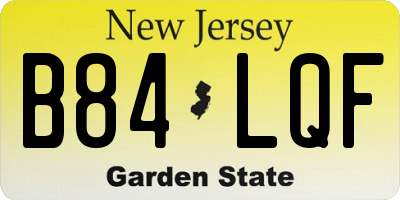 NJ license plate B84LQF