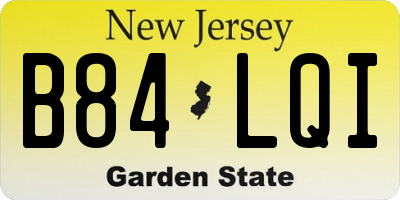 NJ license plate B84LQI