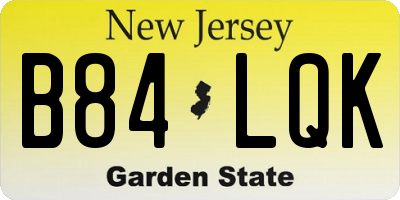NJ license plate B84LQK