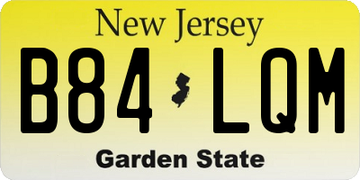 NJ license plate B84LQM