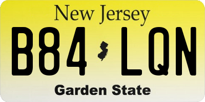NJ license plate B84LQN