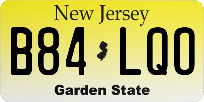 NJ license plate B84LQO