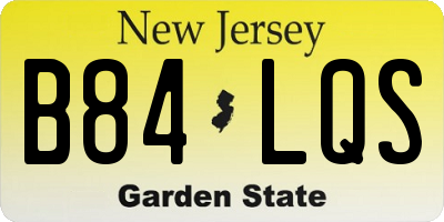 NJ license plate B84LQS