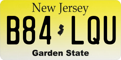 NJ license plate B84LQU