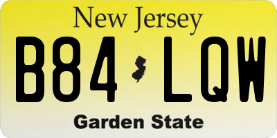 NJ license plate B84LQW