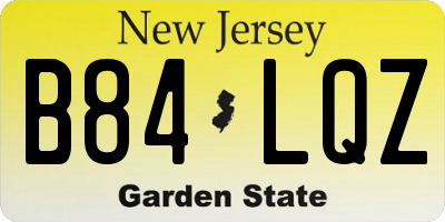 NJ license plate B84LQZ