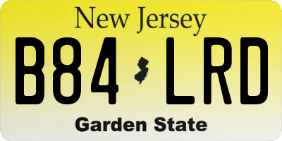 NJ license plate B84LRD