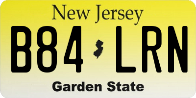 NJ license plate B84LRN