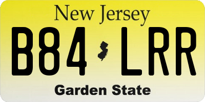 NJ license plate B84LRR