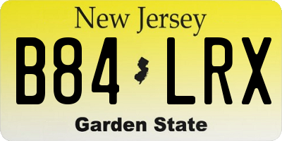 NJ license plate B84LRX