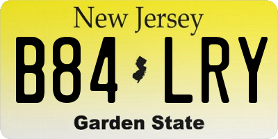 NJ license plate B84LRY