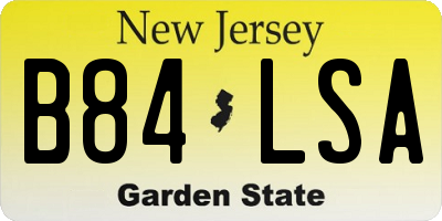 NJ license plate B84LSA