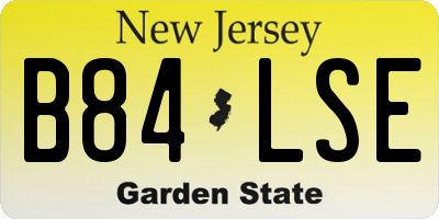 NJ license plate B84LSE