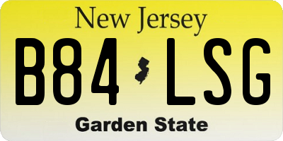 NJ license plate B84LSG