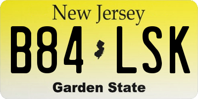 NJ license plate B84LSK