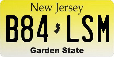 NJ license plate B84LSM