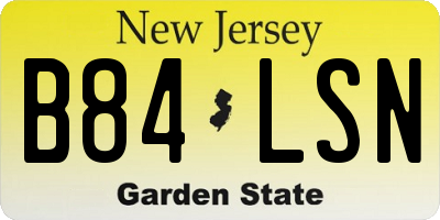 NJ license plate B84LSN