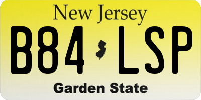 NJ license plate B84LSP
