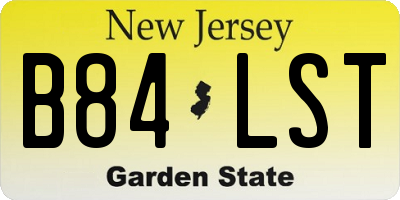 NJ license plate B84LST
