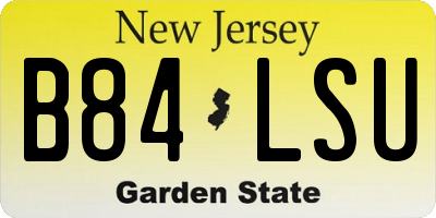 NJ license plate B84LSU